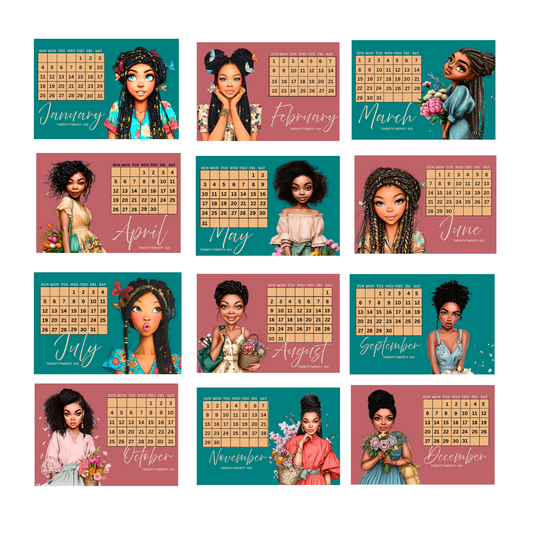 2026 Desk Calendar - Black Women