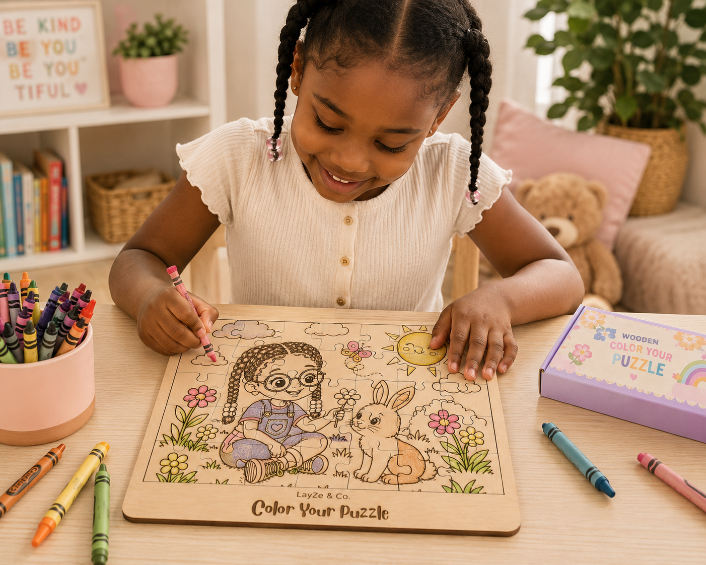 35 Piece Wooden Jigsaw Puzzle | Color Your Puzzle (Copy)
