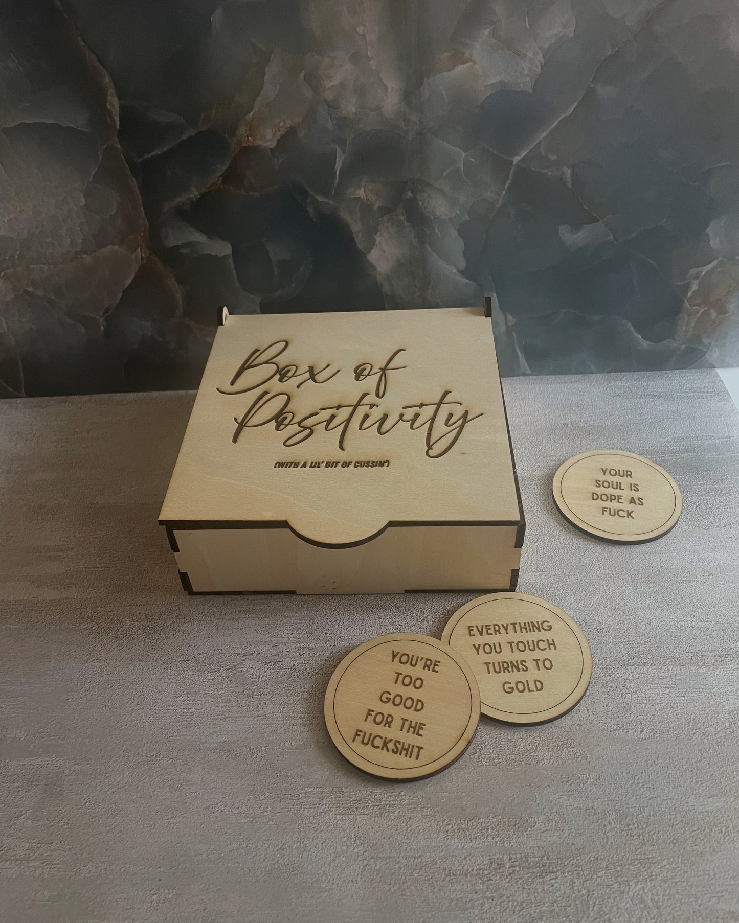 Box of Positivity, Affirmation Chips, Adult Affirmations