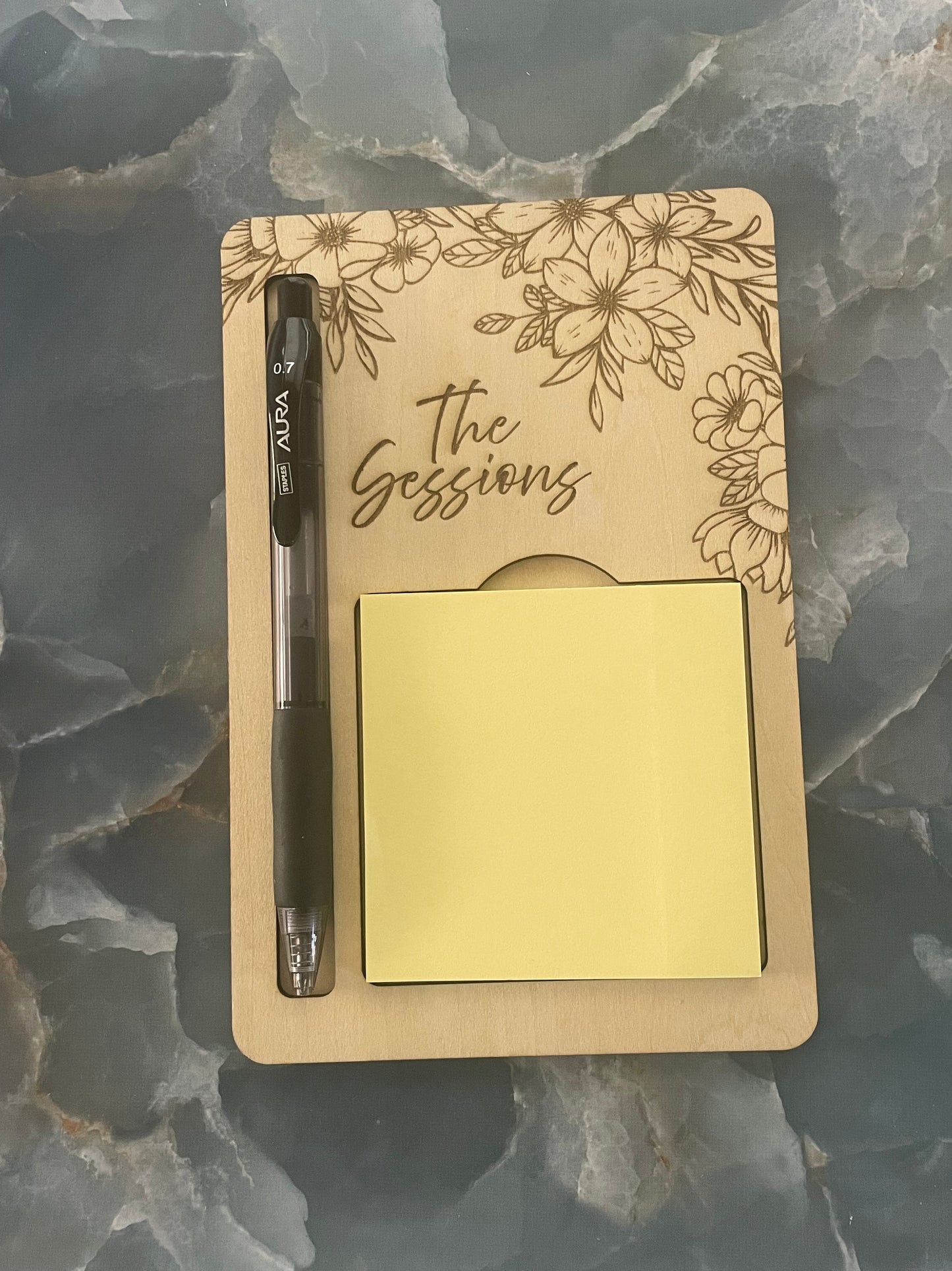 Personalized Floral Sticky Note Holder