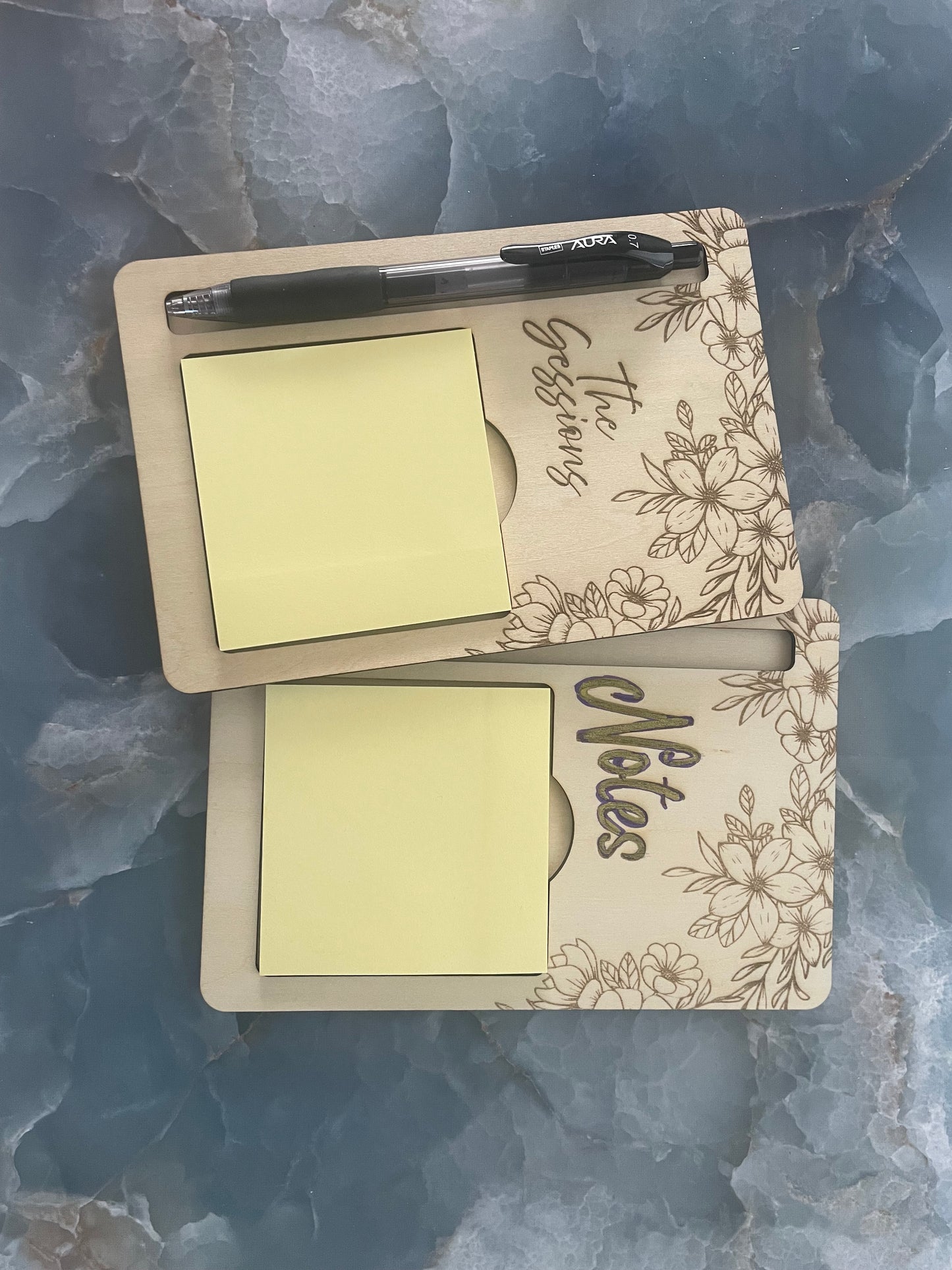 Personalized Floral Sticky Note Holder