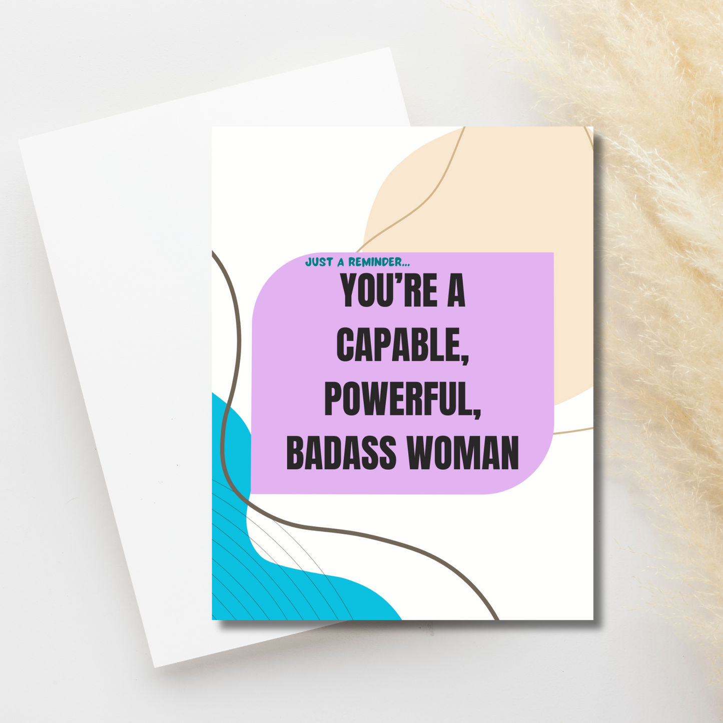BADASS WOMAN GREETING CARD