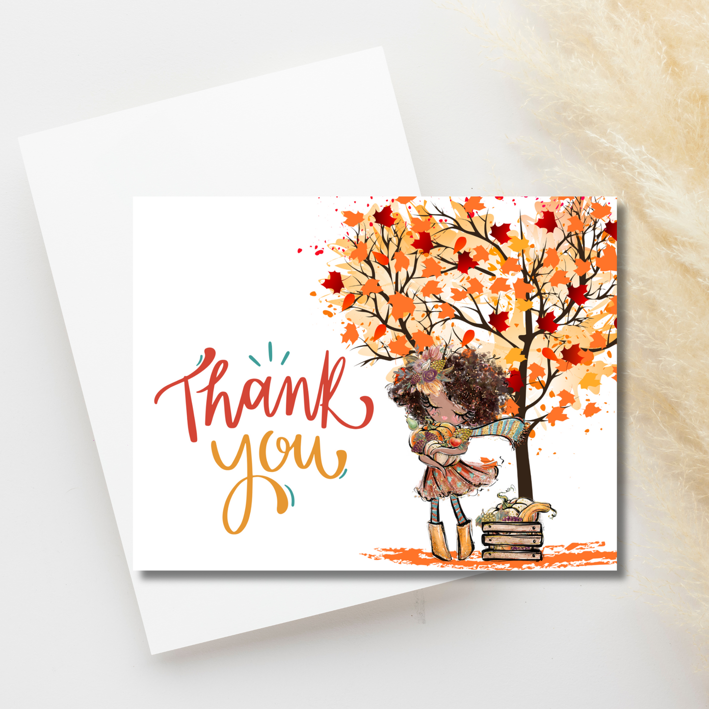 AUTUMN GIRL THANK YOU CARDS