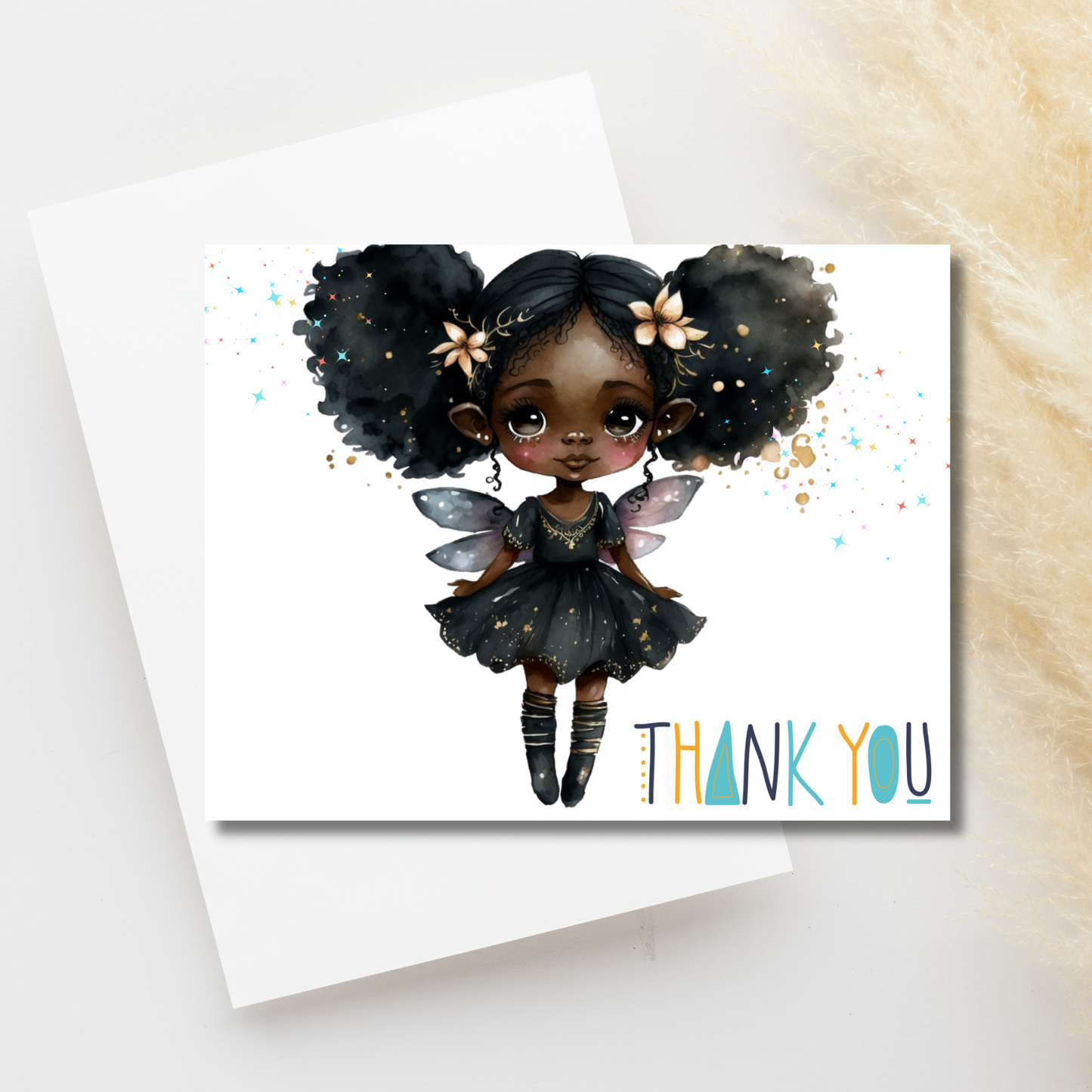 BLACK FAIRY THANK YOU CARDS
