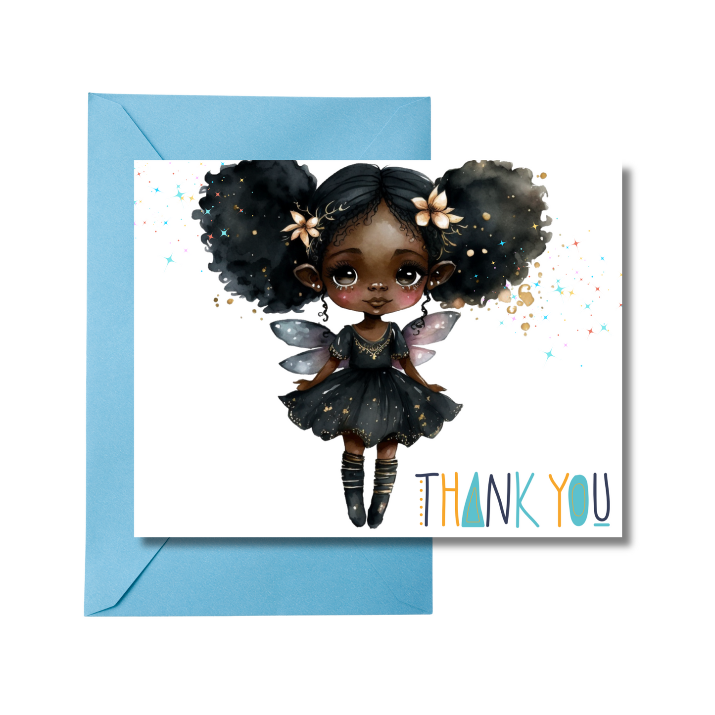 BLACK FAIRY THANK YOU CARDS