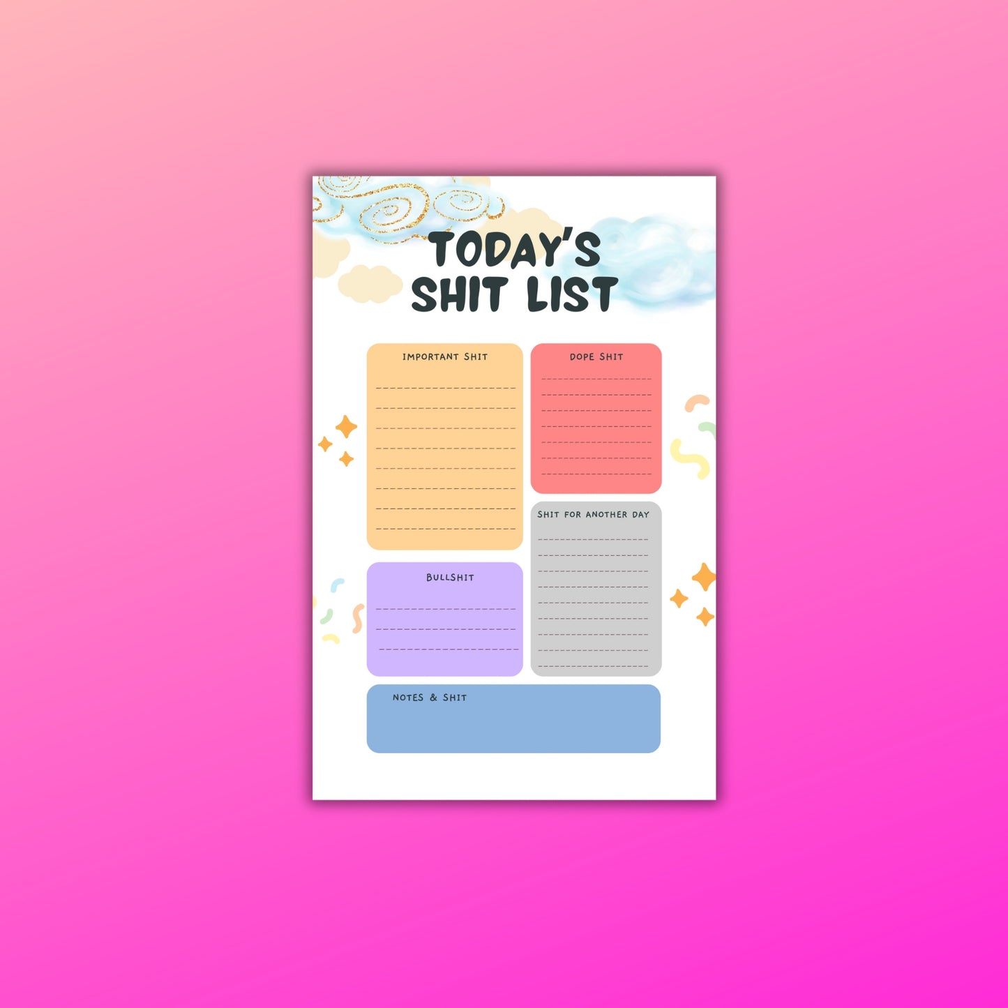 SHIT LIST Notepad