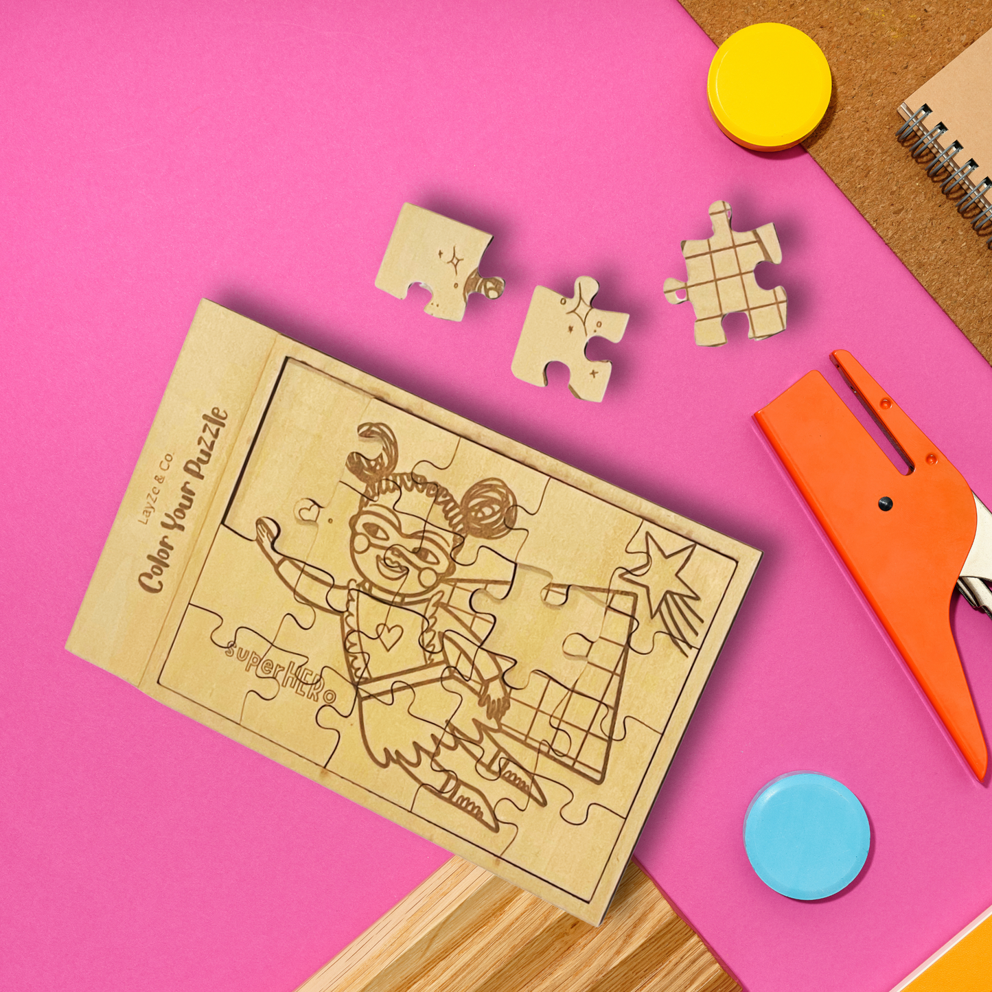 Mini Wooden Jigsaw Puzzle | SuperHERo | 20 Pieces