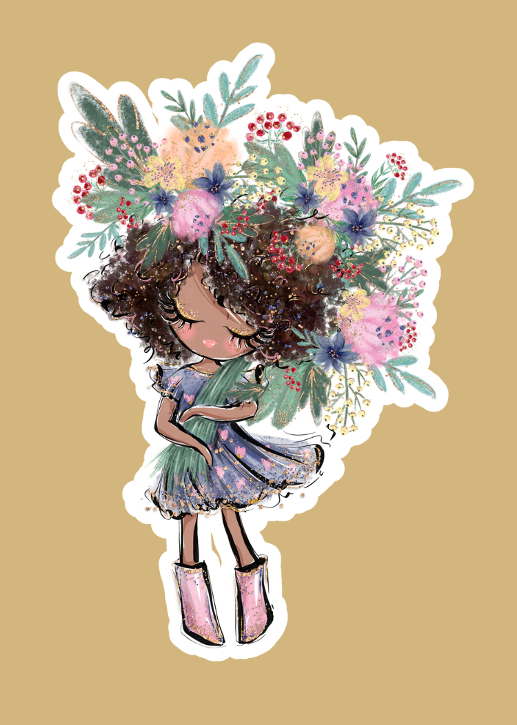 STI-0001 | STICKER - LITTLE FLOWER GIRL