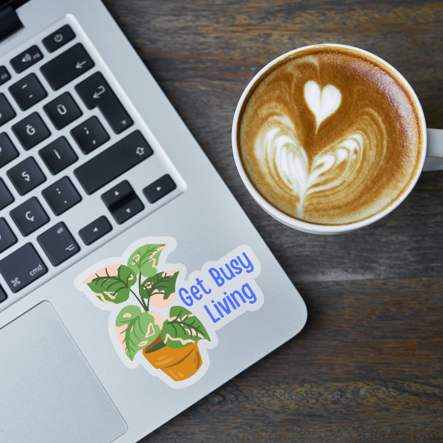 STI-0022 | STICKER - GET BUSY LIVING Flower Pot