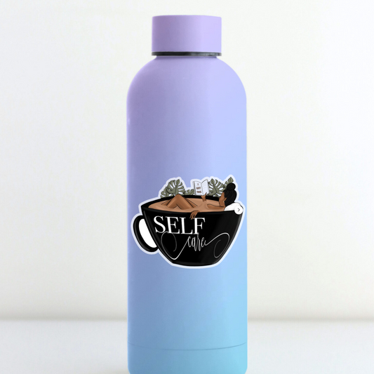 STI-0005 | STICKER - Black Woman in a cup of Self Care