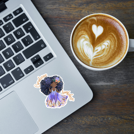 STI-0010 | STICKER - Black Woman, Curvalicious