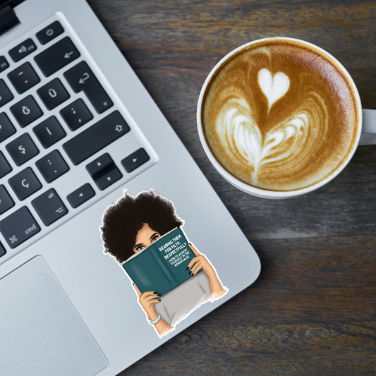 STI-0017 | STICKER - Black Woman Reading Them for Filth