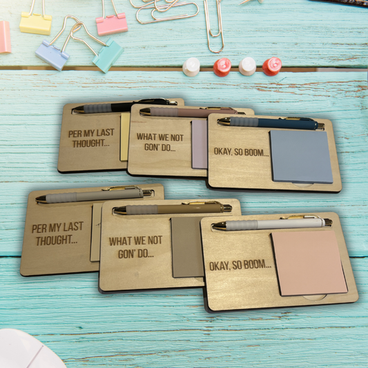 Culture Inspired Wooden Sticky Note Holders