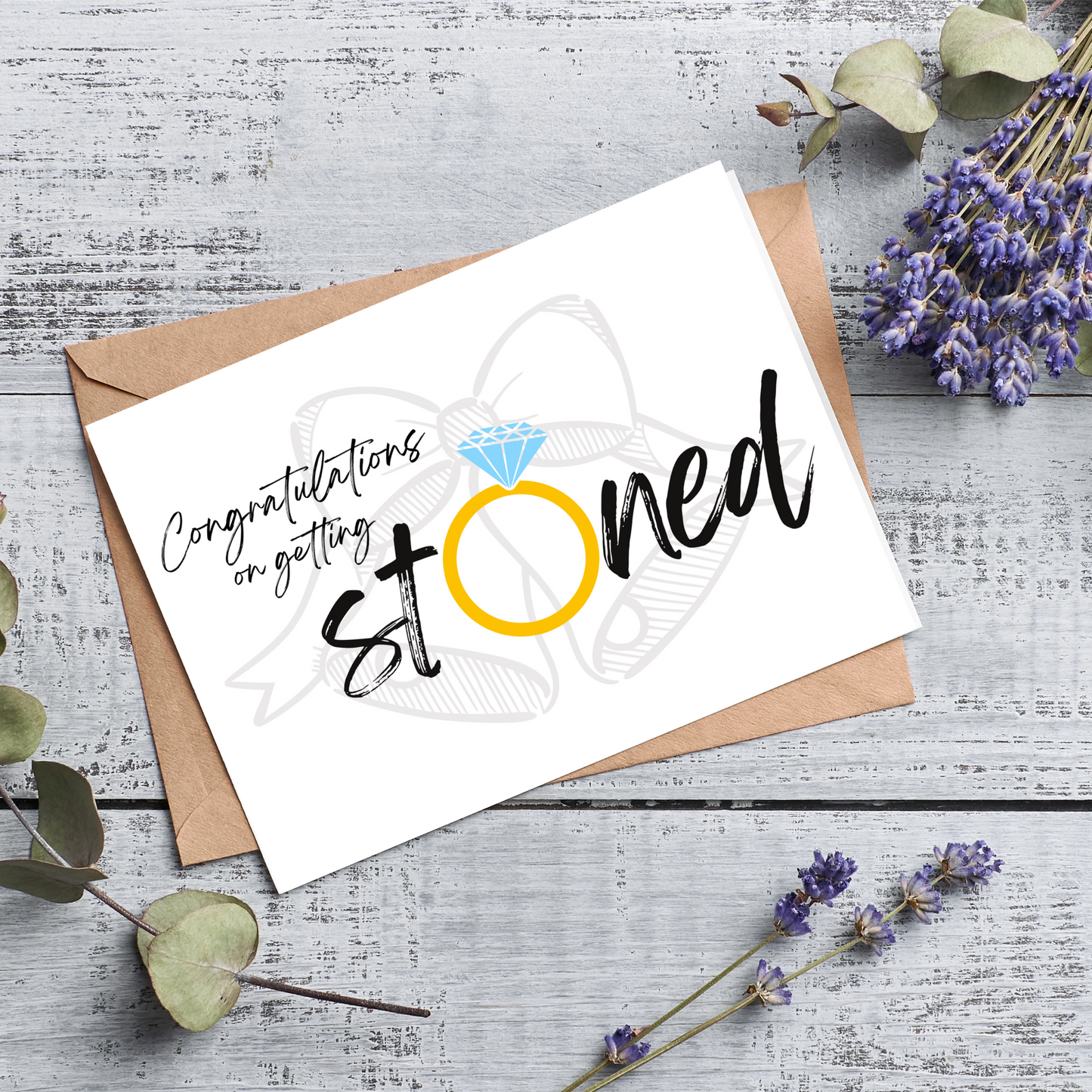 GETTING STONED ENGAGEMENT CARD