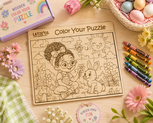 35 Piece Wooden Jigsaw Puzzle | Color Your Puzzle