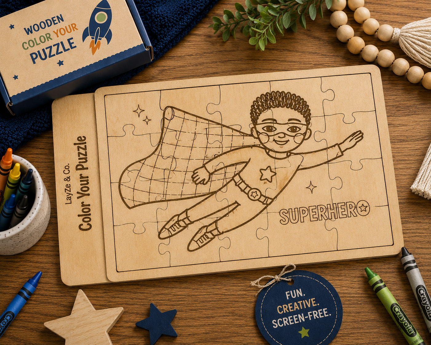 Mini Wooden Jigsaw Puzzle | SuperHEro | 20 Pieces (Copy)