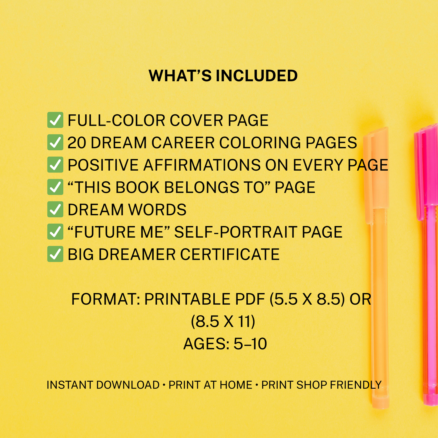 Dream Big Digital Coloring Book