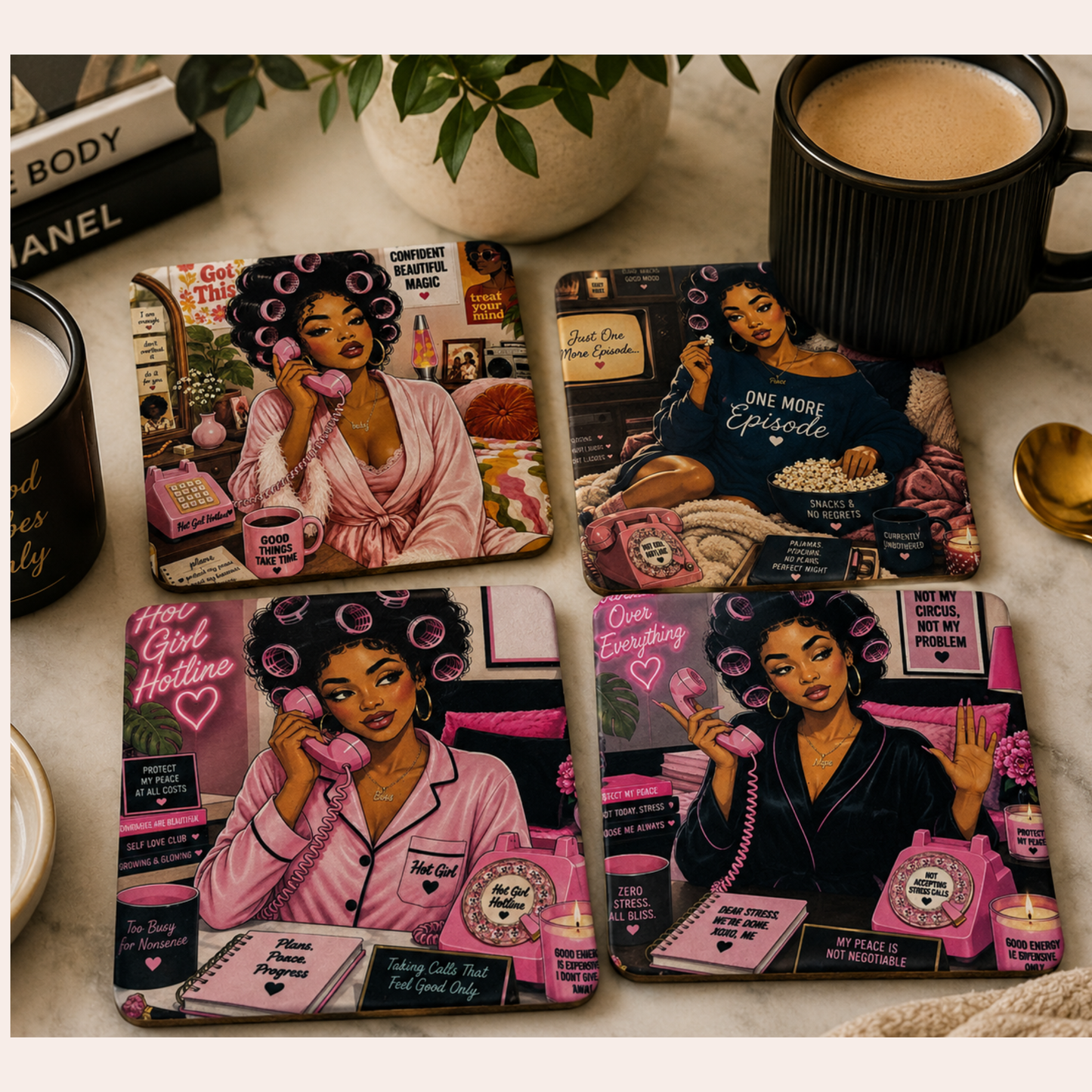 Drink Coasters | Rocking Curlers