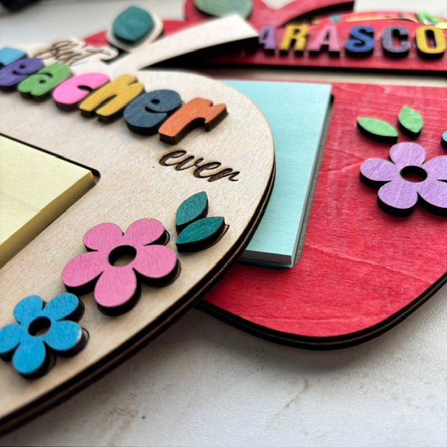 Personalized Teacher Apple-shaped Sticky Note Holder