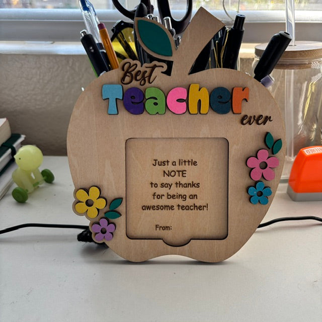 Personalized Teacher Apple-shaped Sticky Note Holder