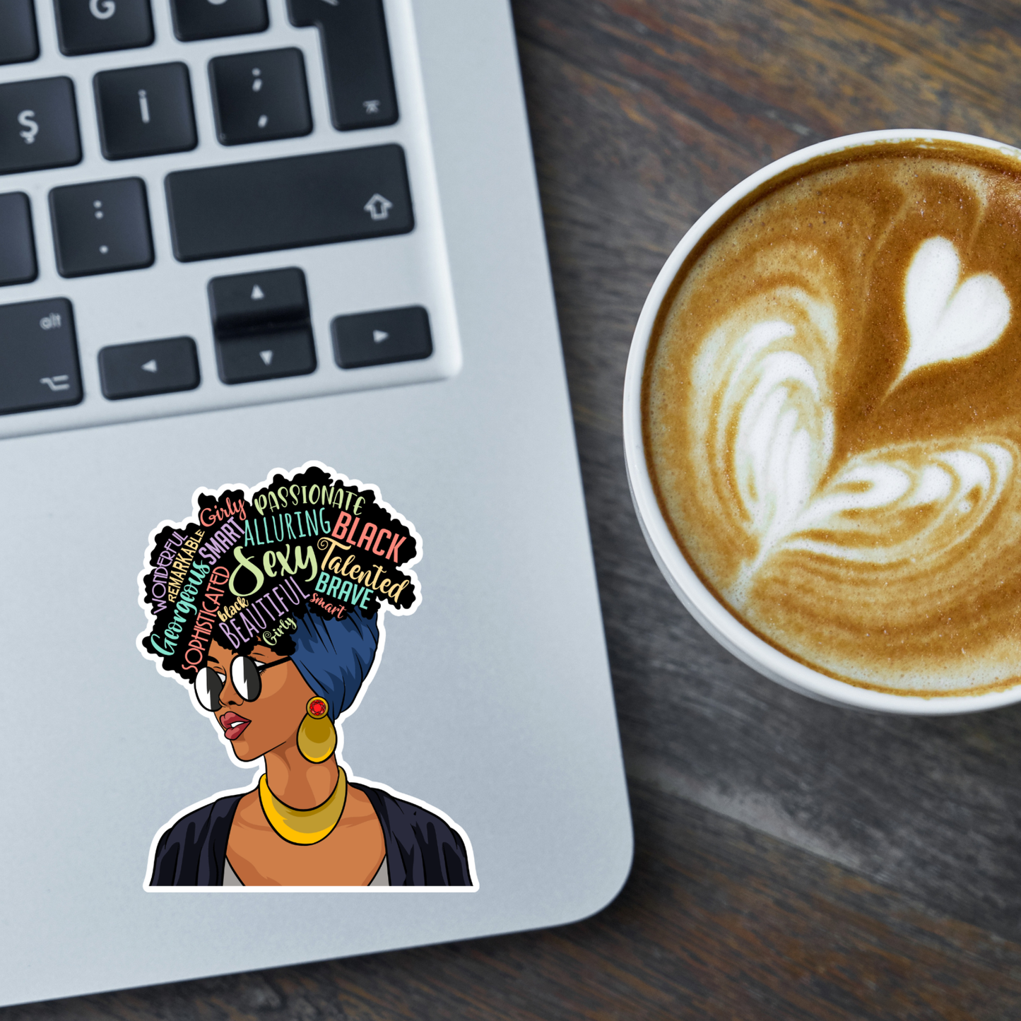 STI-0032 | STICKER - Black Woman with Affirmations Headwrap