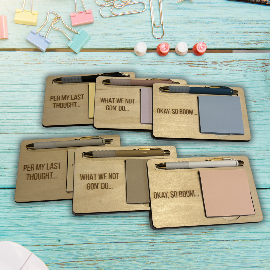 Culture Inspired Wooden Sticky Note Holders