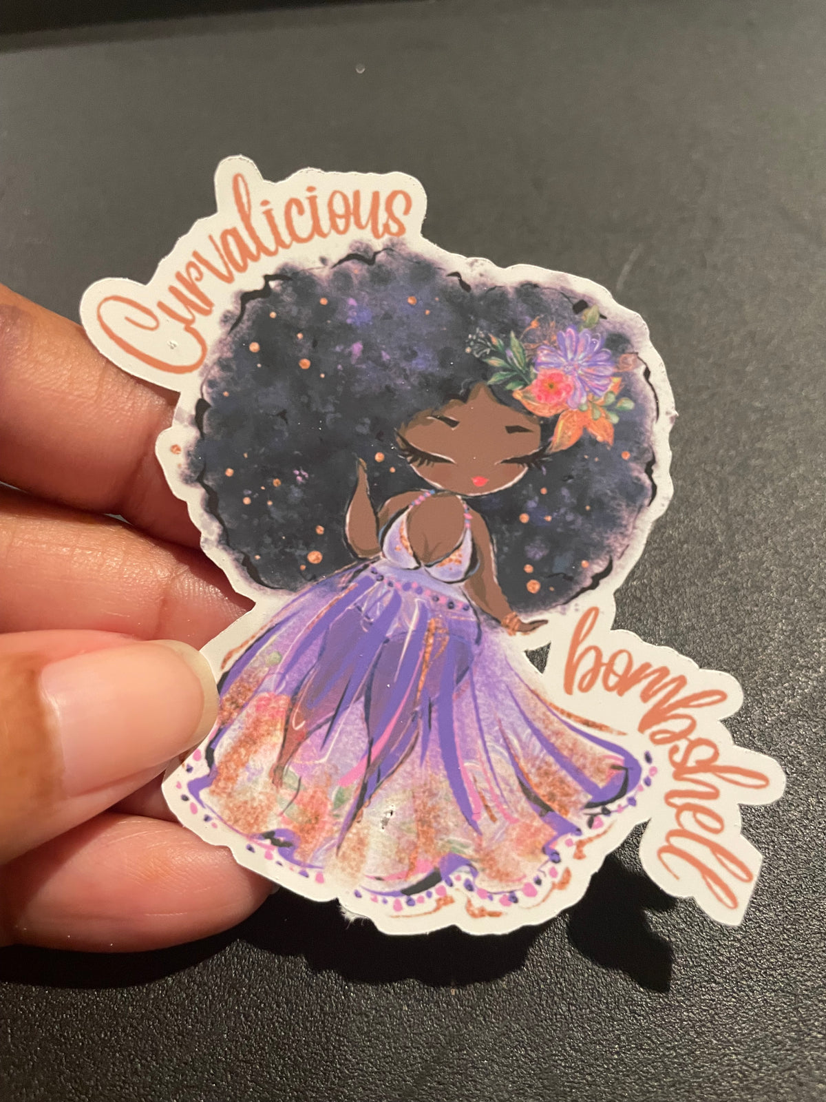 Curwen Sticker STI-0010 | STICKER - Black Woman, Curvalicious – Layze And Co